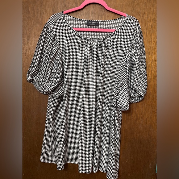 Lane Bryant Tops - Lane Bryant Black and White Houndstooth Blouse